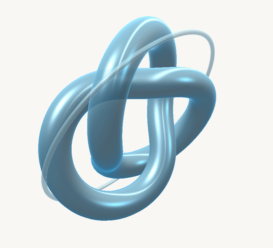 Cyan-blue three-dimensional sculpture